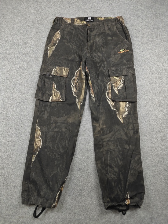 Mossy Oak Other - Mossy Oak Pants Mens 32x34 Black Cargo Camouflage Relaxed Fit Elastic Waist